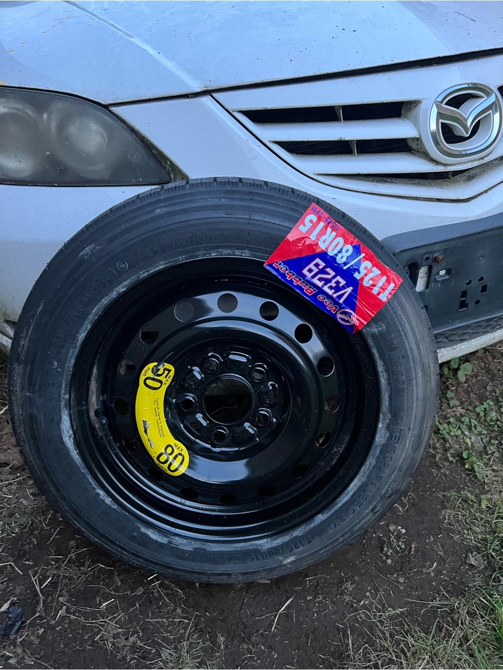 Temporary Donut Spare Tire Wheel - Black